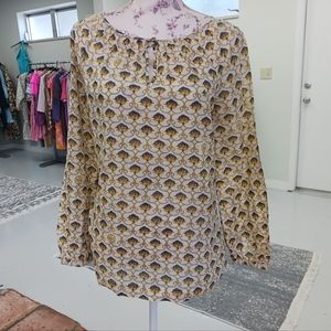 Tory Burch blouse top cotton long sleeve modest size 4